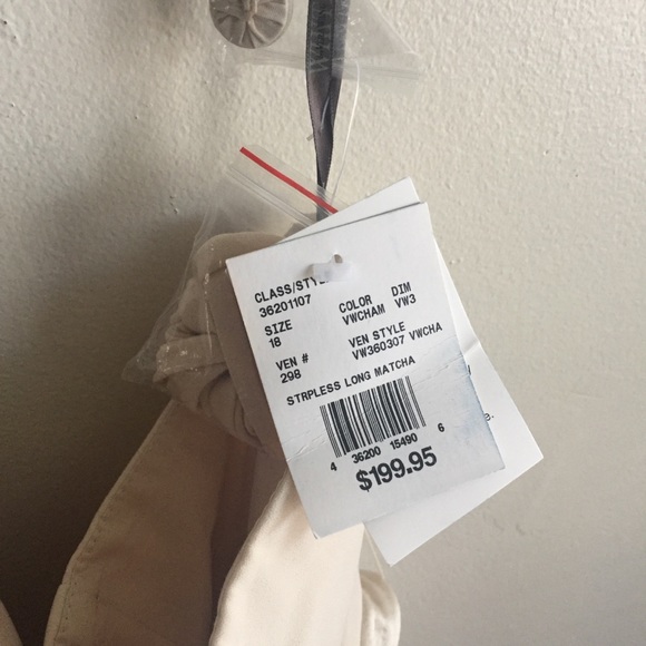 NWT Vera Wang Long Strapless Bridesmaid Dress Belt - Picture 4 of 8